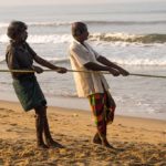 Local fishermen hauling in their nets