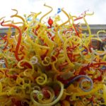 Street art in the city - blown glass tree