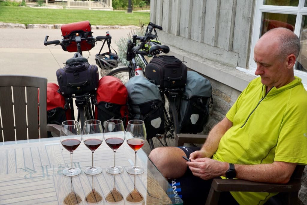 Wine flight at Peninsula Ridge Estates