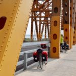 On a birdge over the sandbar near Burlington