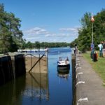 Boat entering lock 17