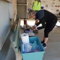 Pat setting up morning tea at the Black Springs cemetery