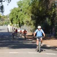 The crew reaching the finish line in Kapunda