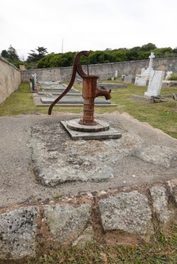 Tim says there is always fresh water at a cemetery