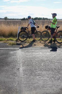 Entering Victoria - there is a line across the road!