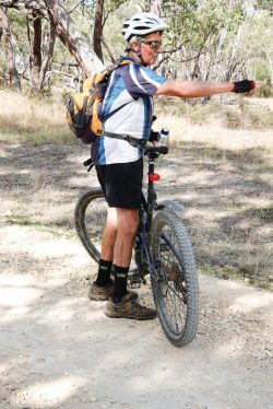 Greg wearing his WRK socks, not his CYCLE socks!