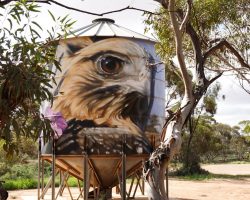 Silo art by Dvate, Werrimull