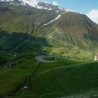 Switchback road, from the cog train