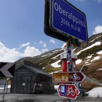 Signs and lighthouse, Oberalppass