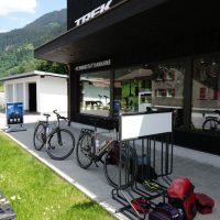Outside the bike shop where I finally had my brakes fixed