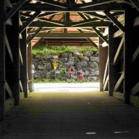 Inside a covered bridge. Are we in Madison County?