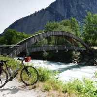 Wooden bridge over the Rhein