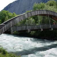 Wooden bridge over the Rhein