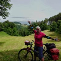 Me at the top of the two big climbs for today