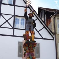 Rheinfelden fountain statue: a welcome