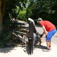 A public bike pump - very helpful today!