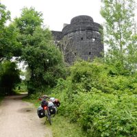 Remnants of Hindenburgbrücke, an old railway bridge near Bingen