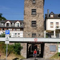 Exiting the town gate